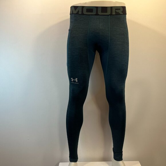 Under Armour Men's Teal ColdGear Twist Compression Leggings - Size Medium - Picture 2 of 7